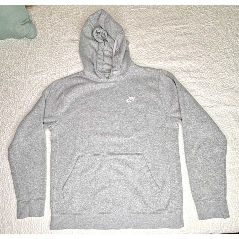 Nike Sportswear Club Fleece Gray Sweatshirt Hoodie Men's Size Sm Tall BV2654-063